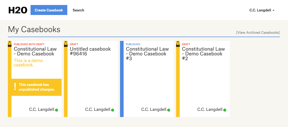A screenshot of a user’s dashboard page.
