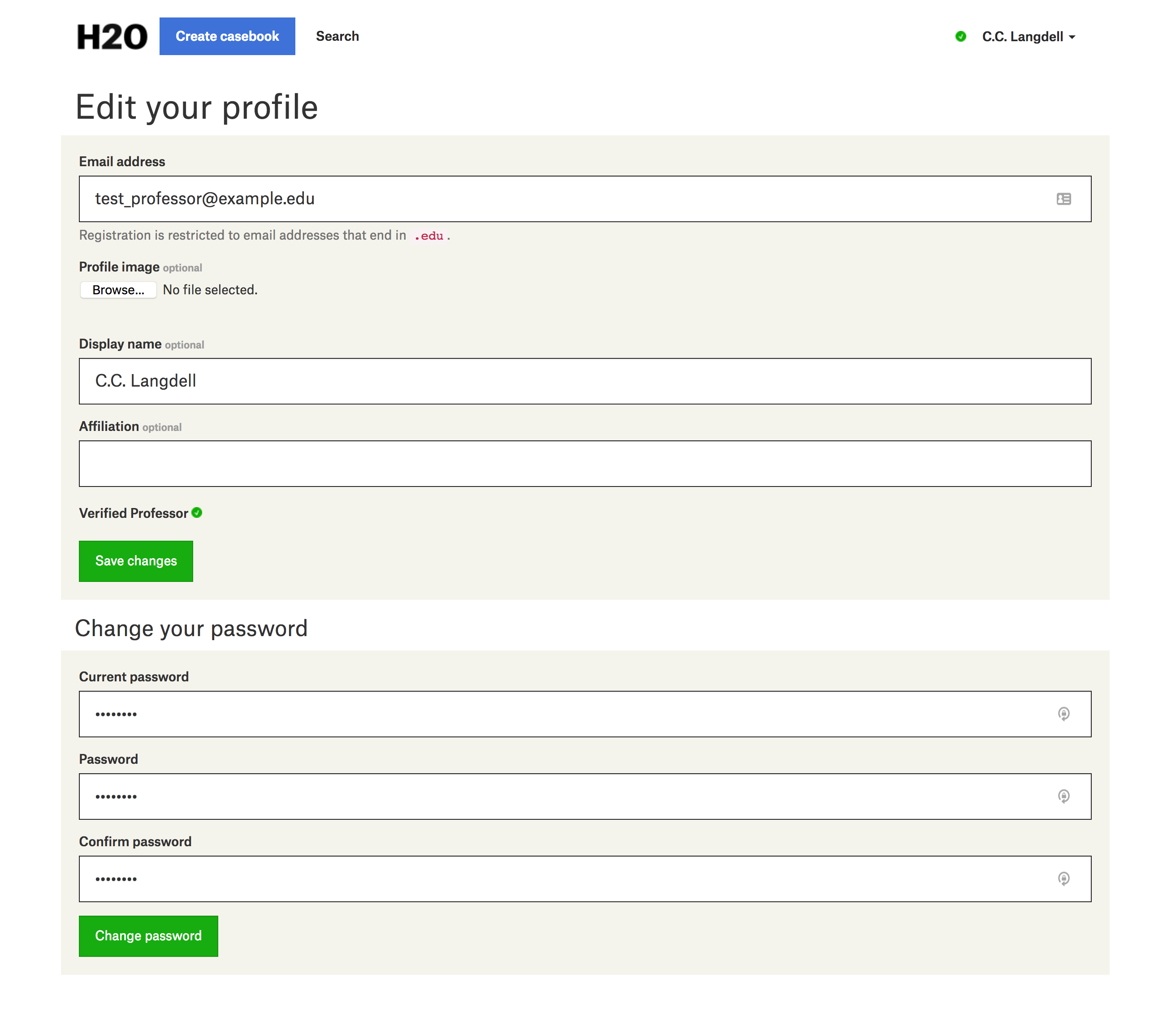 A screenshot of a user’s profile page.